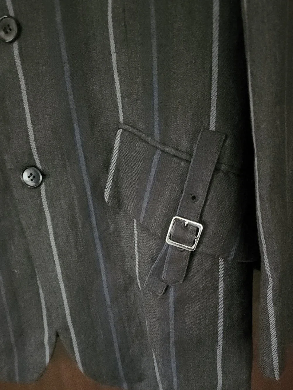 Comme des Garcons Black Pinstripe Wool Sport Coat